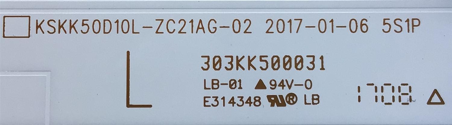 KIT DE LED'S PARA TV ELEMENT (10 PIEZAS) / NUMERO DE PARTE KSKK50D10L-ZC21AG-02 / KSKK50D10R-ZC21AG-02 / 303KK500031 / 303KK500032 / 170327B9 / KK500M03 / KK500M04 / 2010026763-1 / PANEL MD5002YTIF / DISPLAY V500DJ5-QS1 REV.R2 / MODELO ELST5016S - Imagen 2
